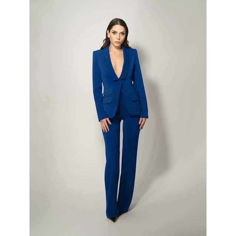 Thumbnail of Vision Tailored Blazer & Trousers Suit, Azure Blue image