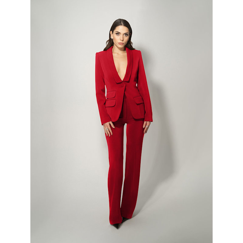 Thumbnail of Vision Tailored Blazer & Trousers Suit, Fierce Red image