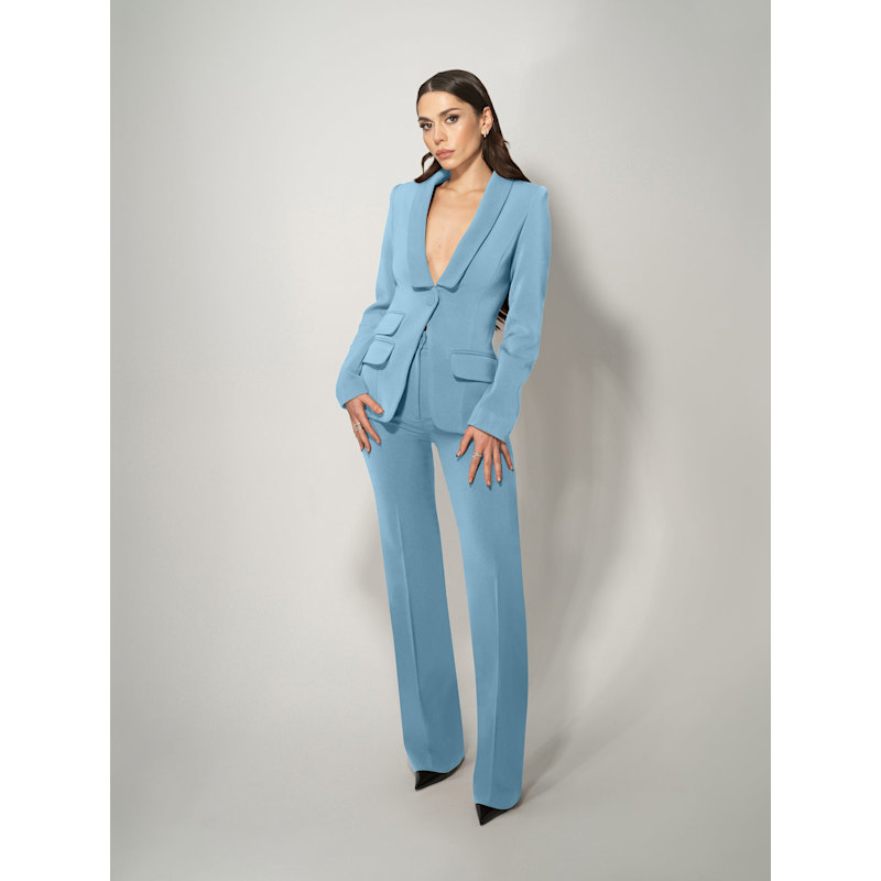 Thumbnail of Vision Tailored Blazer & Trousers Suit - Light Blue image