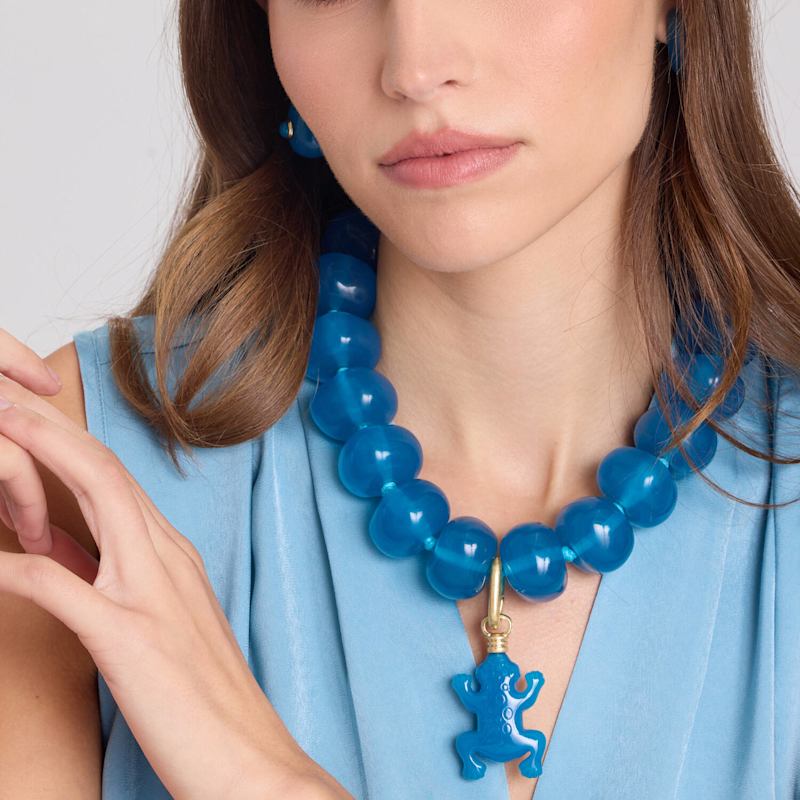 Thumbnail of Vivienne Cerulean Blue Resin Necklace image