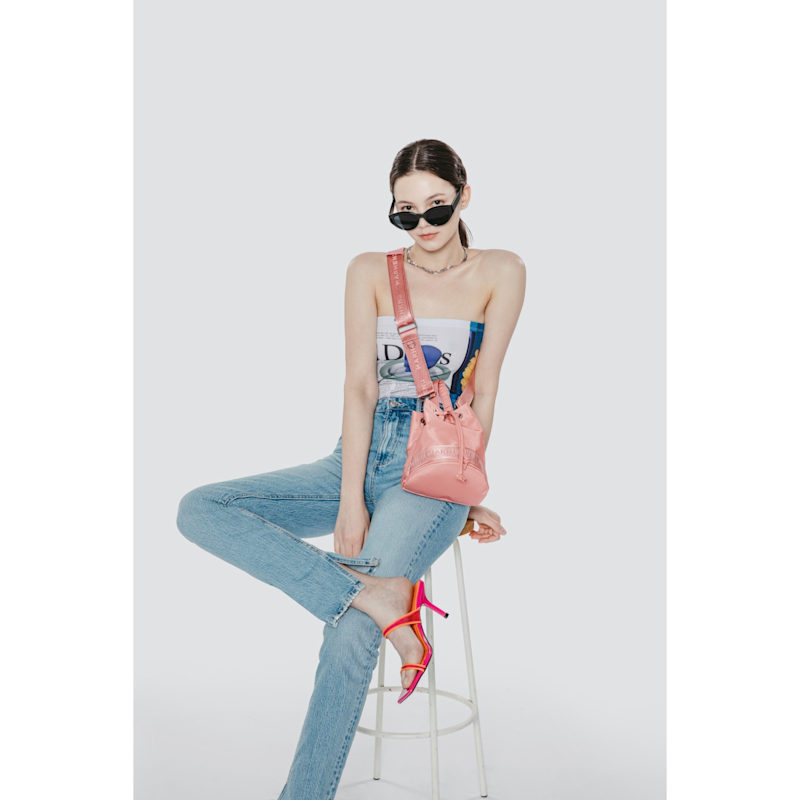 Thumbnail of Recycled Nylon Bucket Bag - Lexy - Indi Pink image