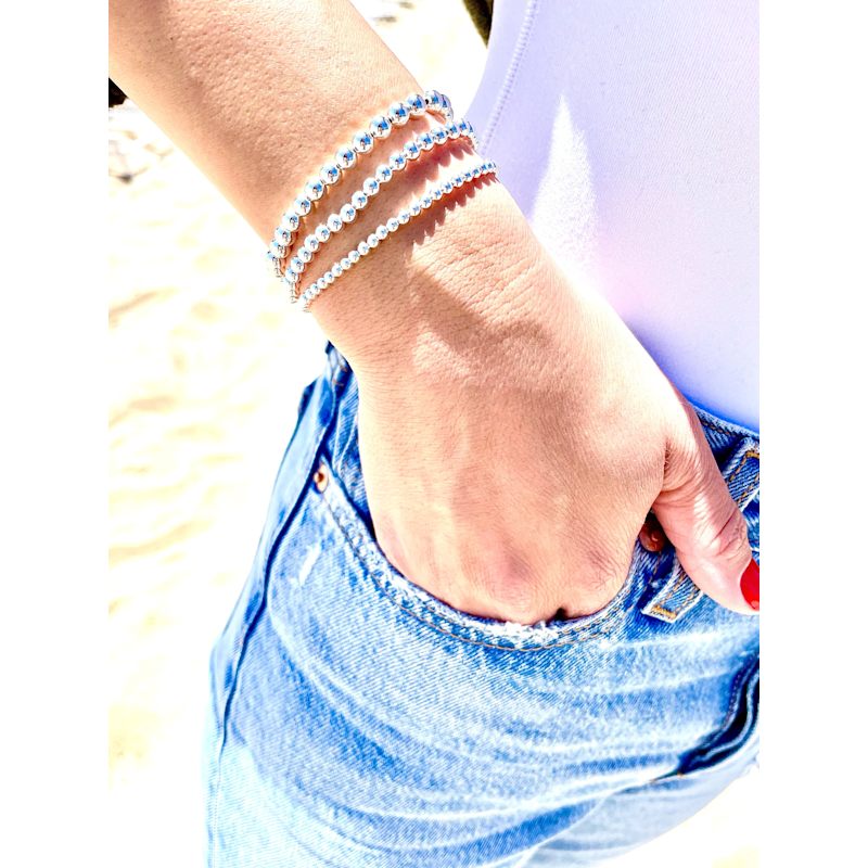 Thumbnail of 5mm Sterling Silver Bubble Bead Bracelet image