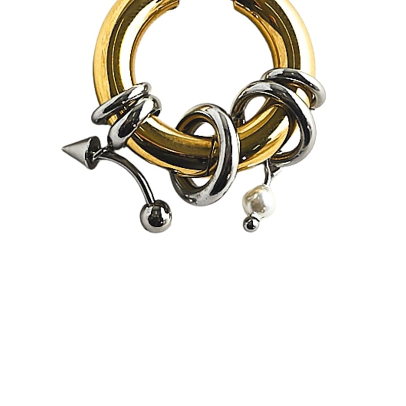 Thumbnail of Voltage Earrings – Stainless Steel & Shell Pearl image