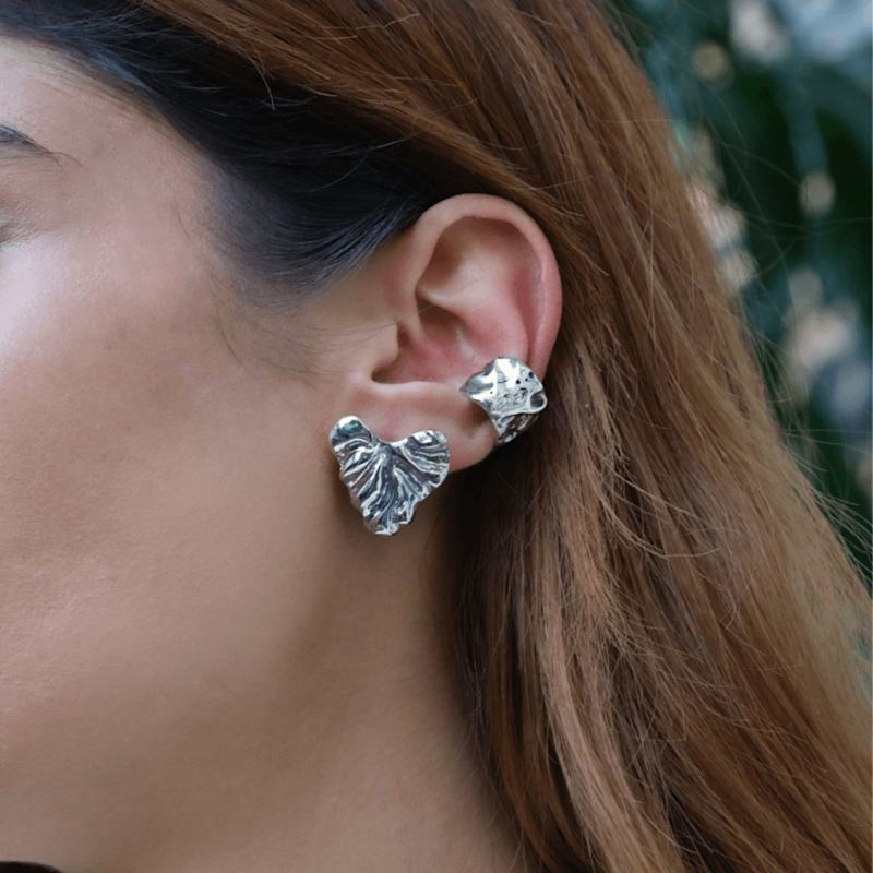 Vory Amorphous Heart Earring Silver | LINYA JEWELLERY | Wolf & Badger