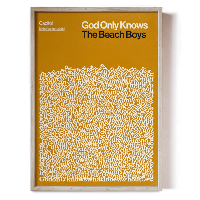 God Only Knows - Song Lyric Print | Reign & Hail | Wolf & Badger