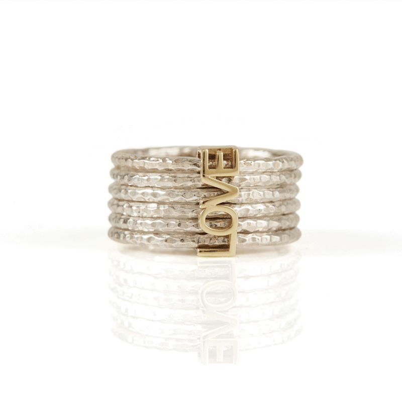 Thumbnail of Love In A Spin Silver Spinning Stacking Ring image