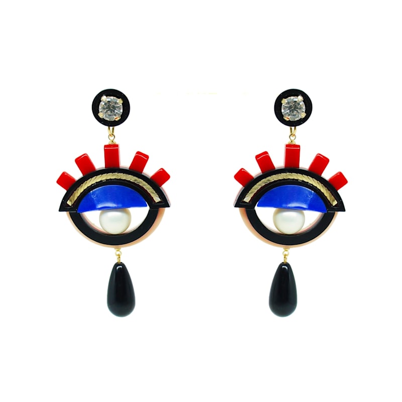 Thumbnail of Handmade Acrylic Earring Eye Pendant image