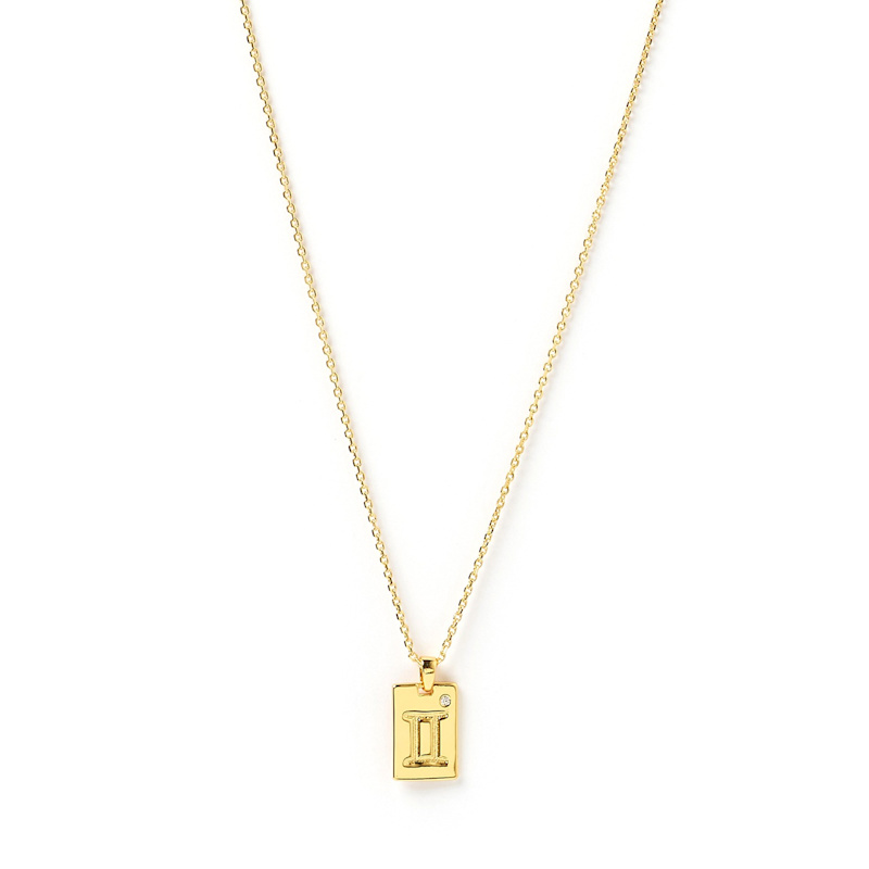 Thumbnail of Gemini Zodiac Gold Tag Necklace image