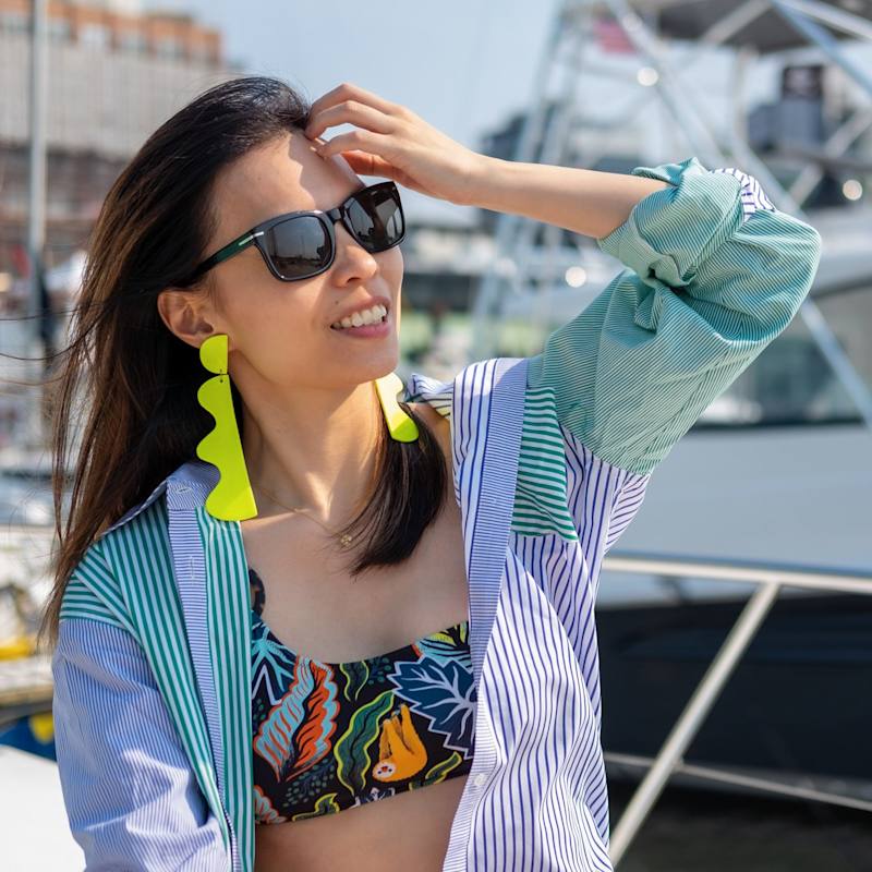 Thumbnail of Xtra-Large Wiggle Earrings In Neon Yellow image