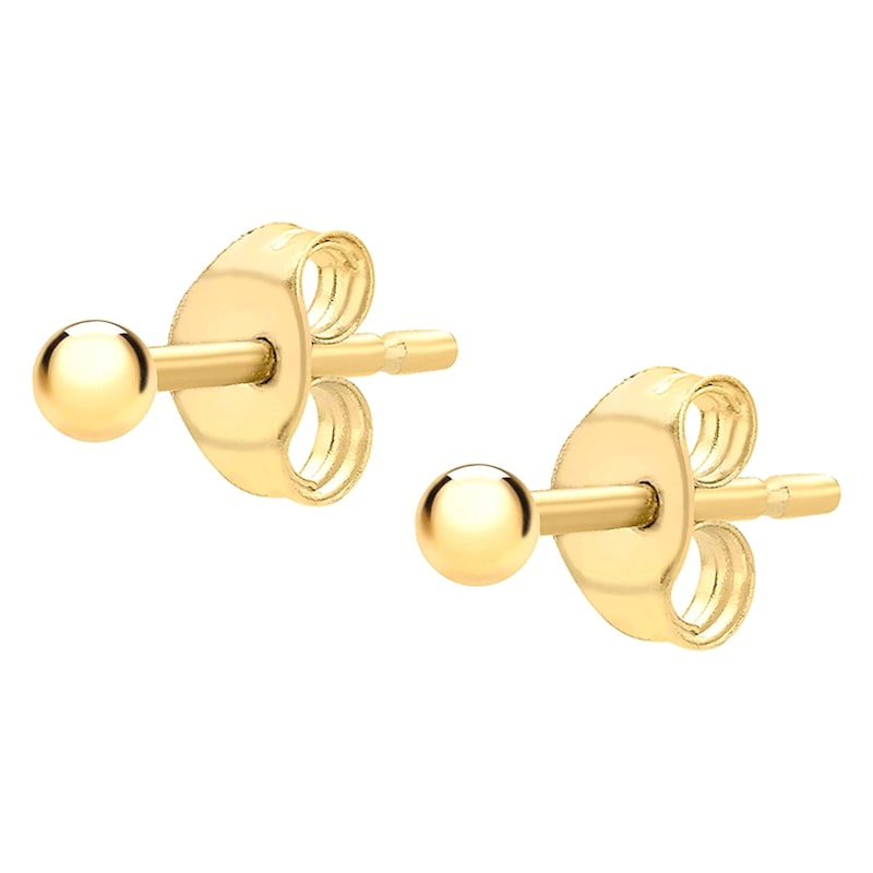 Thumbnail of Sterling Silver Ball Sphere Stud Earring - Gold image