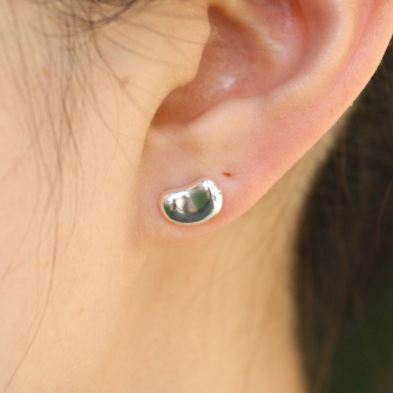 Thumbnail of Sterling Silver Bean Earrings image