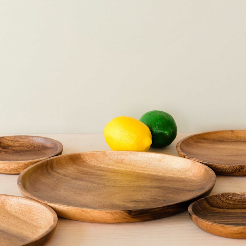 Thumbnail of Set Of Two, Acacia Round Twelve Inch Wood Plate - Charger Plate image