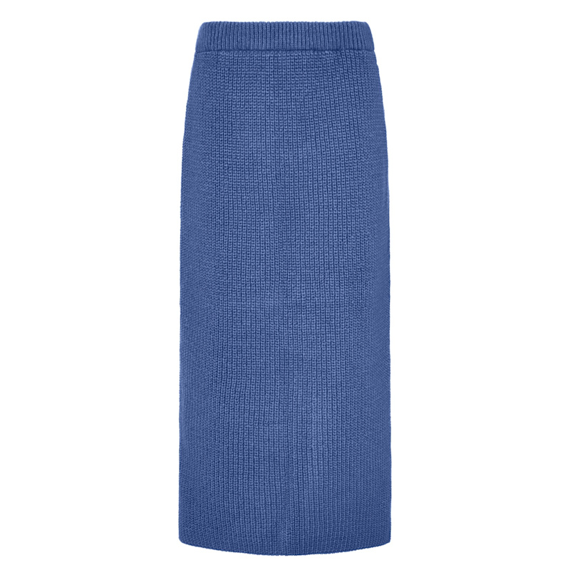 Thumbnail of Chloe Knitted Midi Co-Ord Skirt Denim image