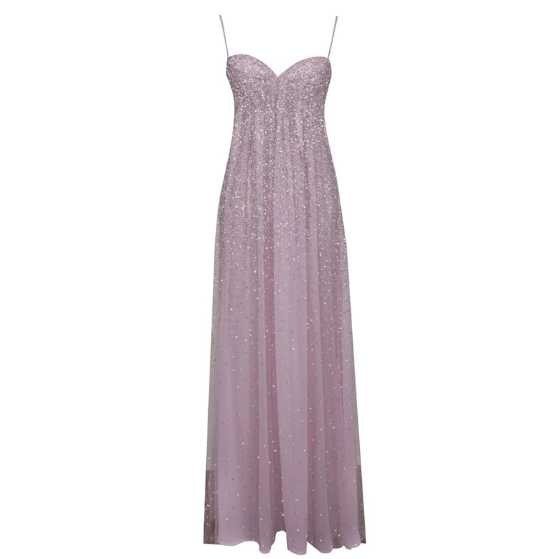 Wallie Pink Rhinestone Embellished Mesh Backless Gown | Miss Circle New  York | Wolf & Badger