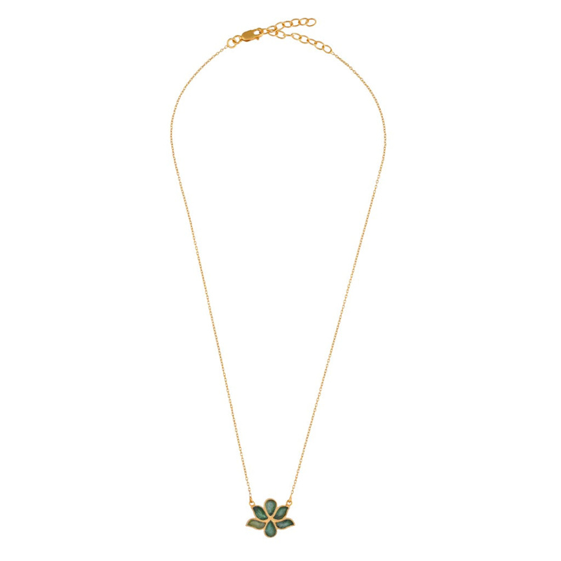 Thumbnail of Water Lotus Necklace - Emeralds image