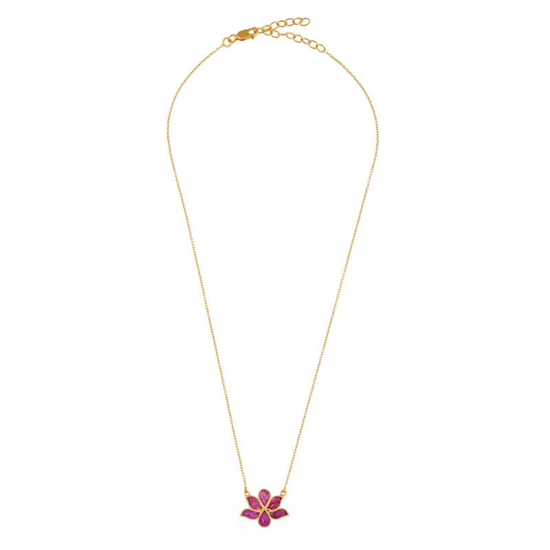 Thumbnail of Water Lotus Necklace - Rubies image