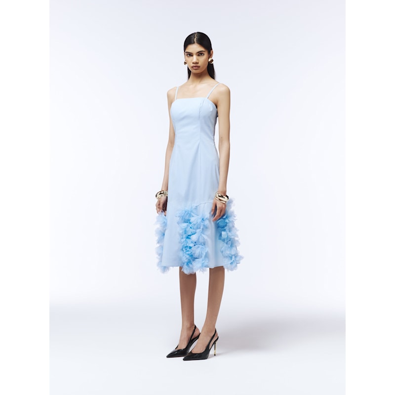 blue midi slip dress Satin Midi Slip Dress – Whim
