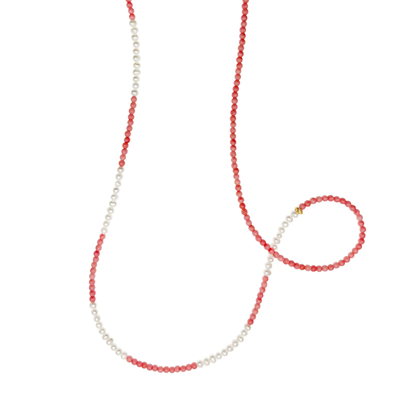Thumbnail of Watermelon Quartz With Freshwater Pearls Sunglasses Chain image