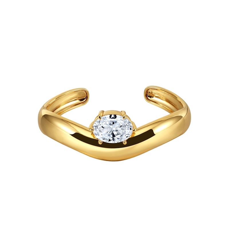 Thumbnail of Wave Cuff – Sculptural Gold Statement Bracelet image