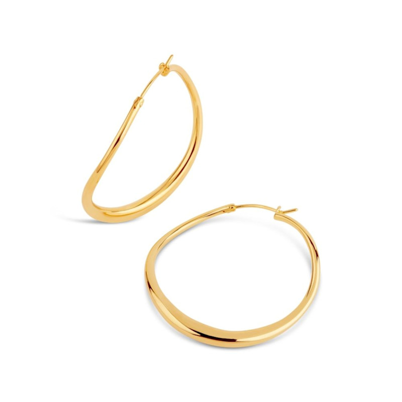 Thumbnail of Wave Gold Large Hoops image