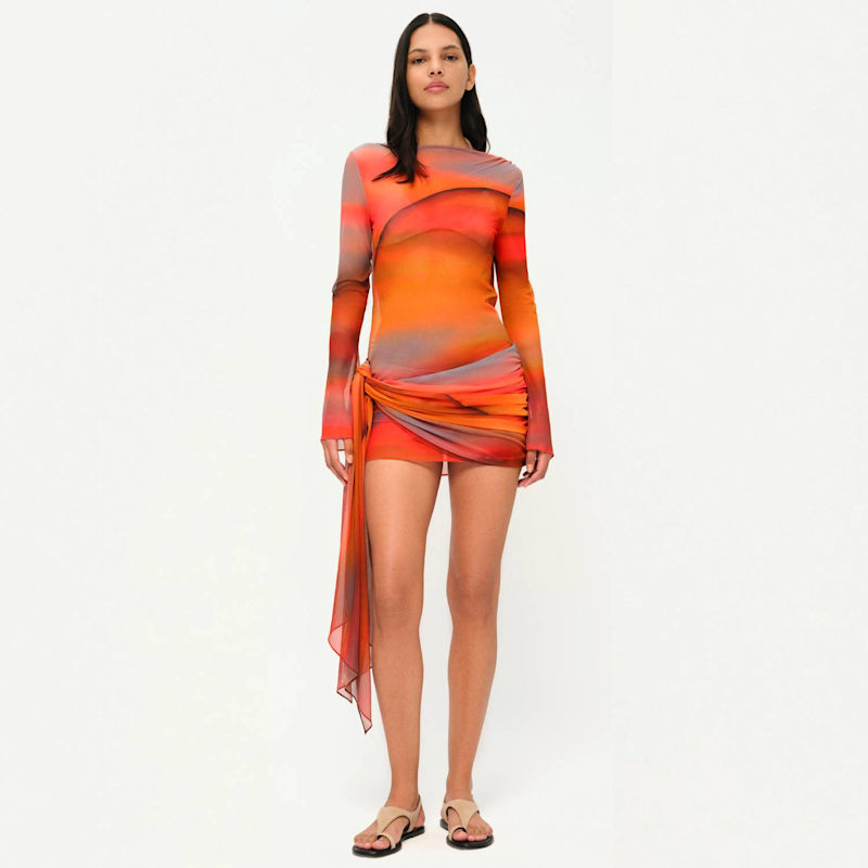 Thumbnail of Wavelength Dress In Sunset Print image