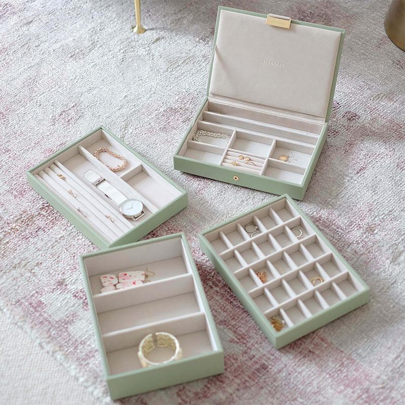 Stackers Sage Green Classic Jewelry Box Set Of Four | Stackers
