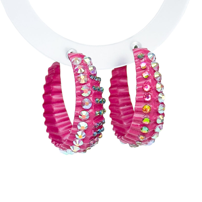 Thumbnail of Wavy Fuchsia Sparkle Hoop image