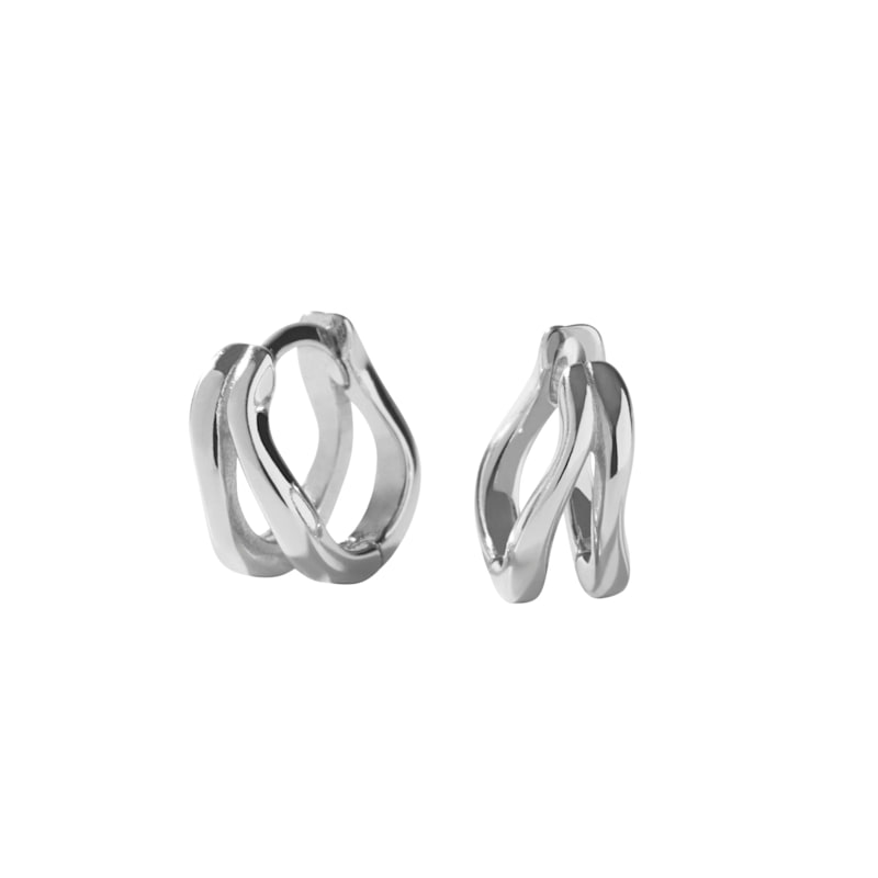 Thumbnail of Wavy Hoops Silver image