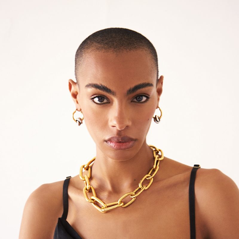 Thumbnail of Bicycle Chunky Chain Link Necklace- Gold image