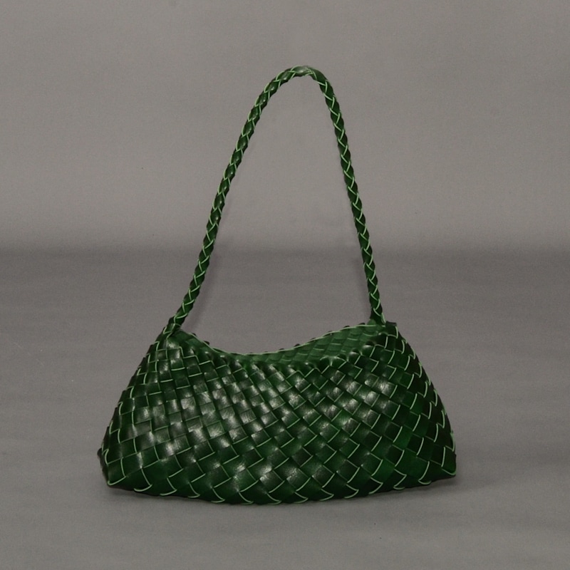 Thumbnail of Weaving Eco Leather Bag 'Erica' - Green image