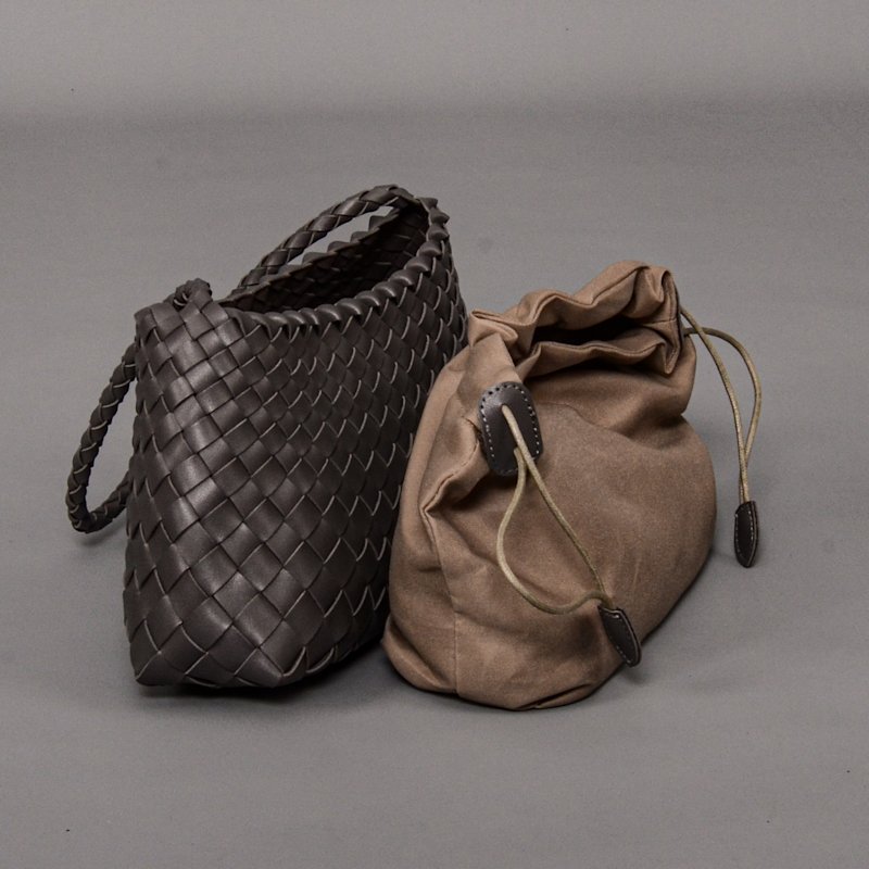 Thumbnail of Weaving Eco Leather Bag 'Erica' - Grey image