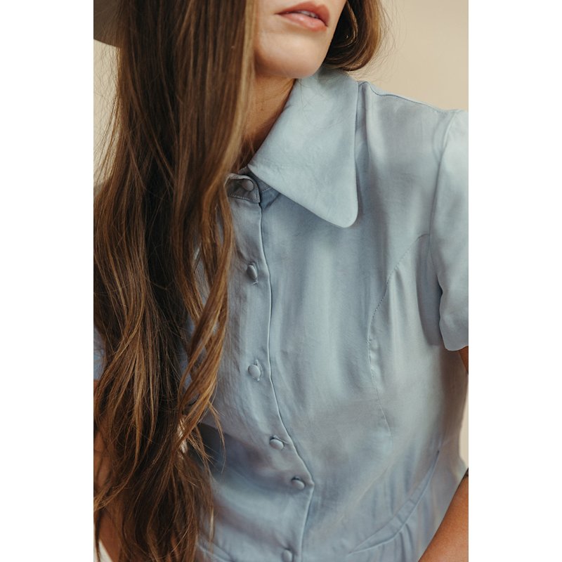 Thumbnail of West  - Hazy Blue Western Mini Dress image