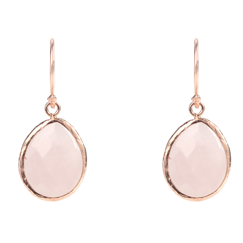 Thumbnail of Petite Drop Earrings Rosequartz Rosegold image