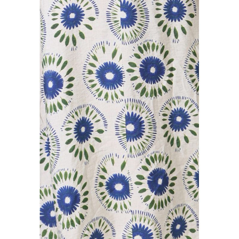 Thumbnail of When I Close My Eyes White And Blue Print Rene Wide Leg Trousers image