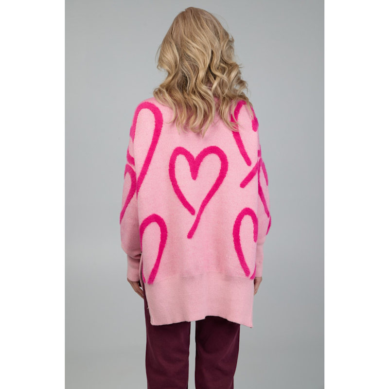 Thumbnail of Whimsical Heart Pink Sweater image