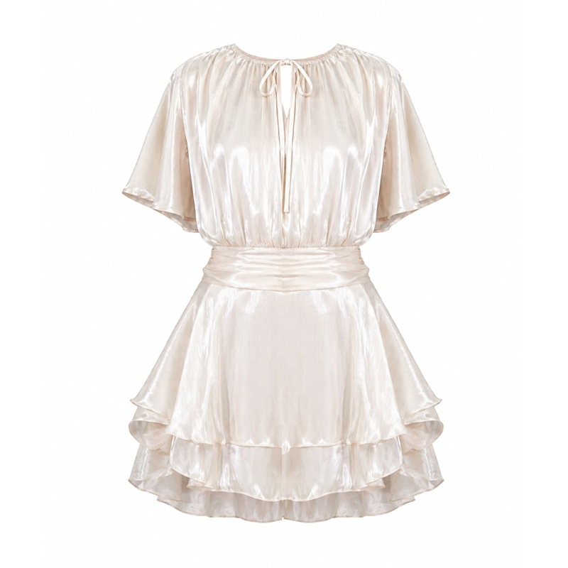sachin and babi light blue dress Stacy Satin Halter Bustier Mini Dress (Champagne)  Sole Los Angeles