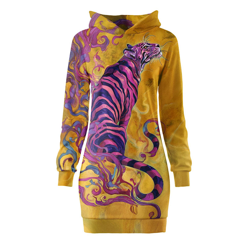 Whisper Of The Tiger Oversize Hoodie Dress | Aloha From Deer