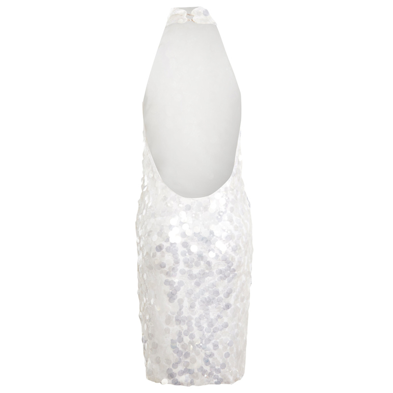 Thumbnail of White Backless Mini Dress image