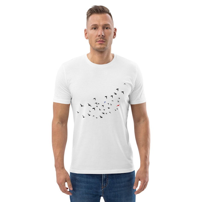 Thumbnail of White Birds Where's William Going? Organic Cotton T-Shirt - Men image