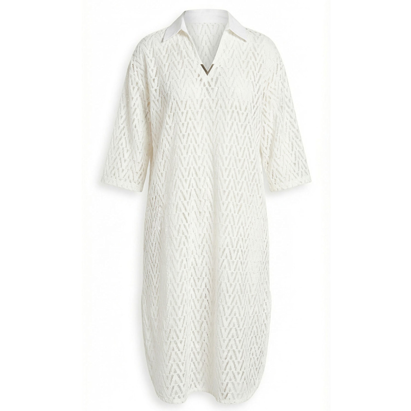 White Crochet Lace Beach Cover-Up Dress With Side Slits | CY Boutique |  Wolf & Badger