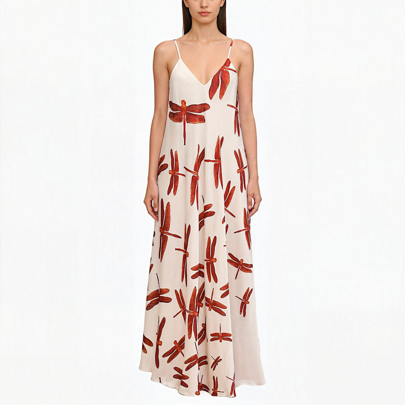Thumbnail of White Dragonfly Satin Mariella Dress image