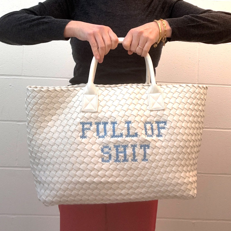 Thumbnail of White Full Of Shit Vegan Handbag image