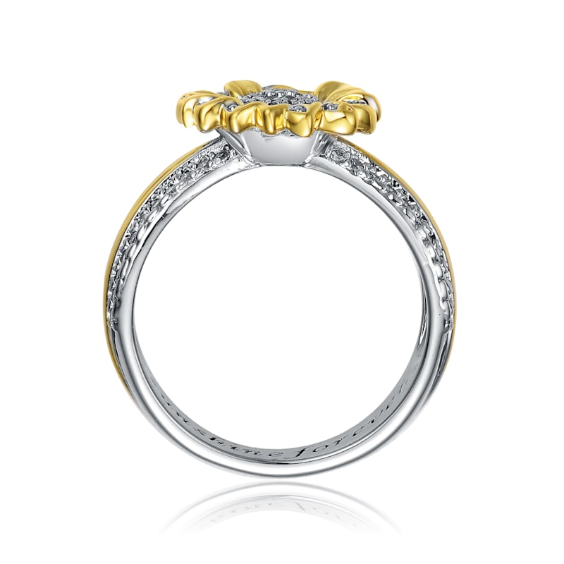Thumbnail of White Gold Plated & Gold Plated Cubic Zirconia Nature Inspired Ring image