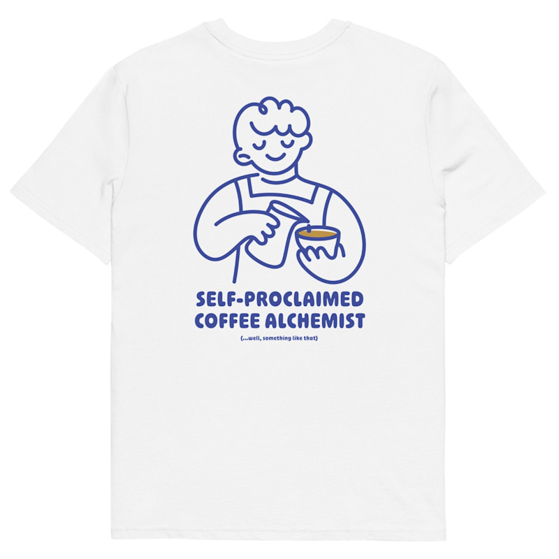 Thumbnail of White Gustatory Coffee Alchemist Organic Cotton Embroidered T-Shirt - Men image
