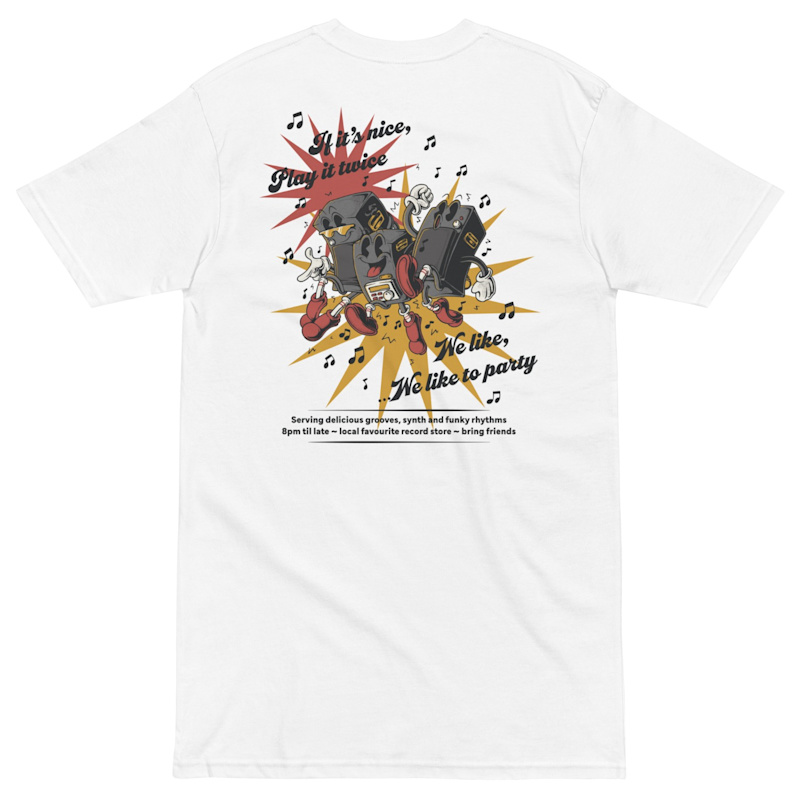 Thumbnail of White If It's Nice Play It Twice Disco! Cotton Embroidered Oversized T-Shirt - Men image
