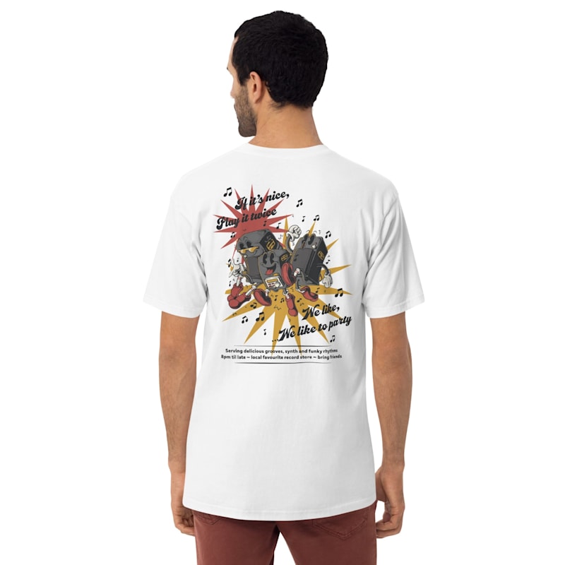 Thumbnail of White If It's Nice Play It Twice Disco! Cotton Embroidered Oversized T-Shirt - Men image