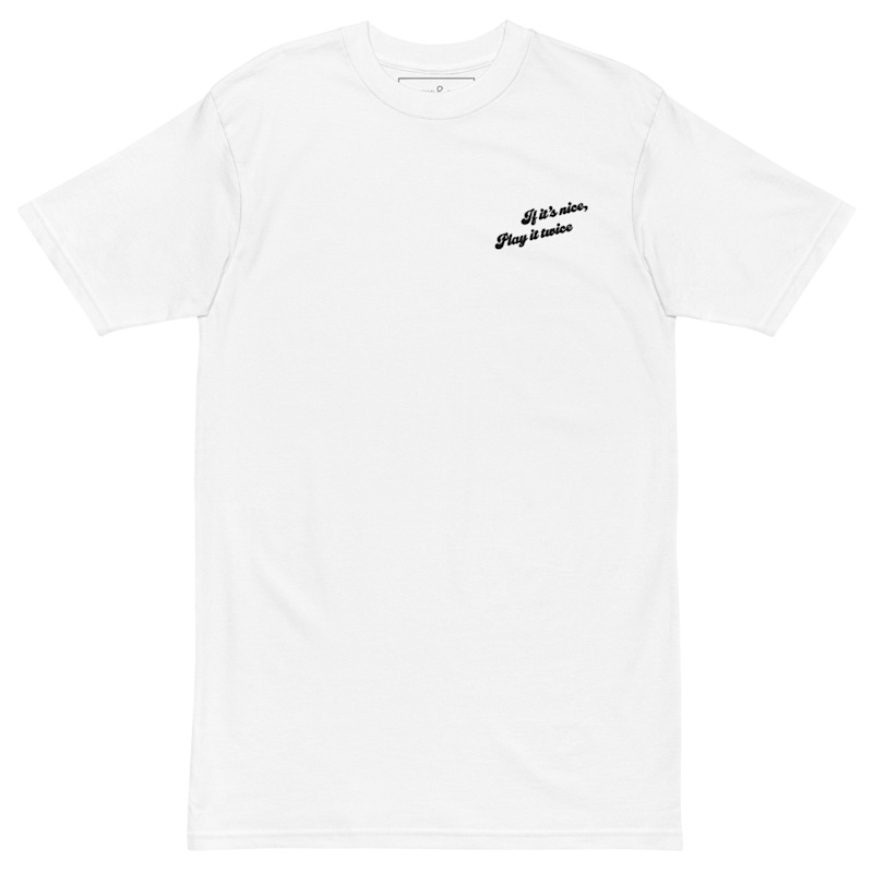 Thumbnail of White If It's Nice Play It Twice Disco! Cotton Embroidered Oversized T-Shirt - Men image