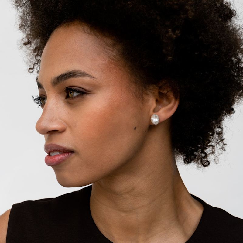 Thumbnail of White Keshi Luna Pearl™ Studs image