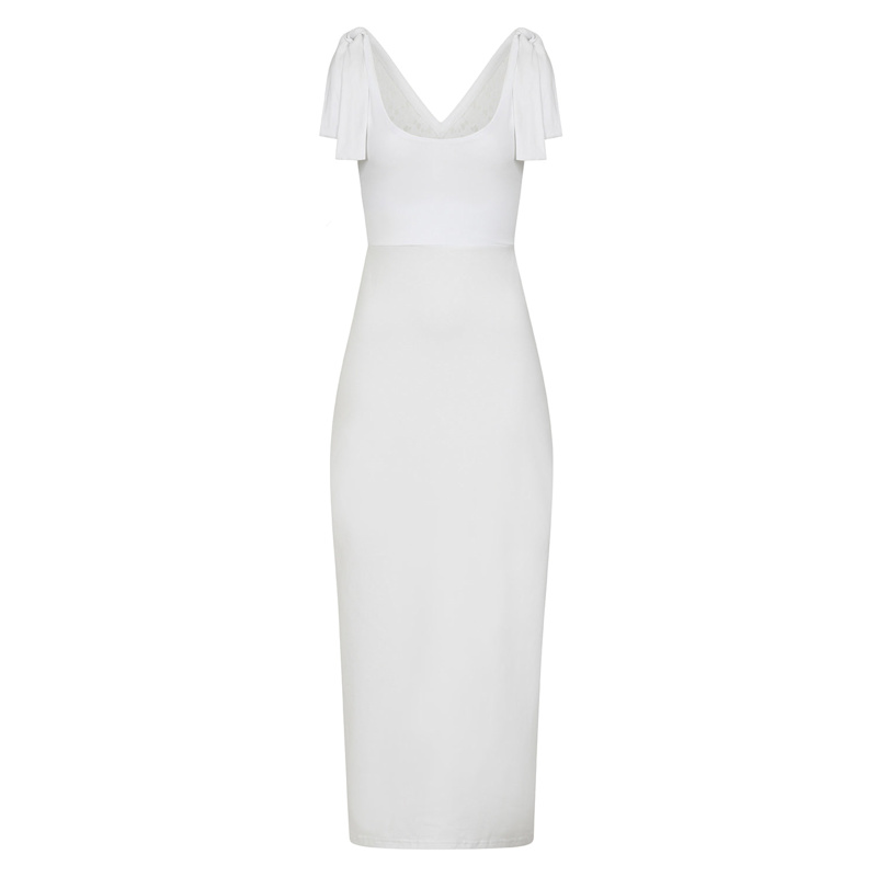 Thumbnail of White Lace Back Cotton Maxi Dress image