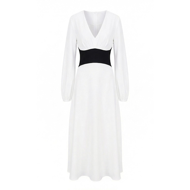 waist defined midi dress Waist-Defined Midi Dress